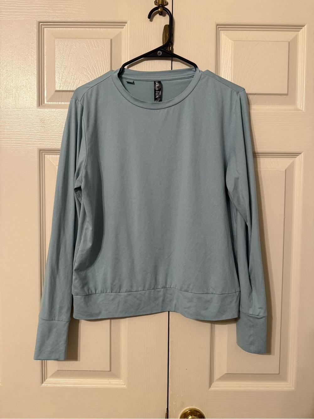 lukka Light Blue Relaxed Crewneck Long Sleeve Top